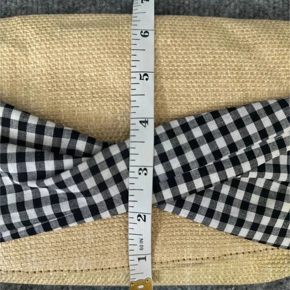 Abbie & Emmie Straw Crossbody Womens Small Gingham Gold Chain Summer Purse - Picture 11 of 12